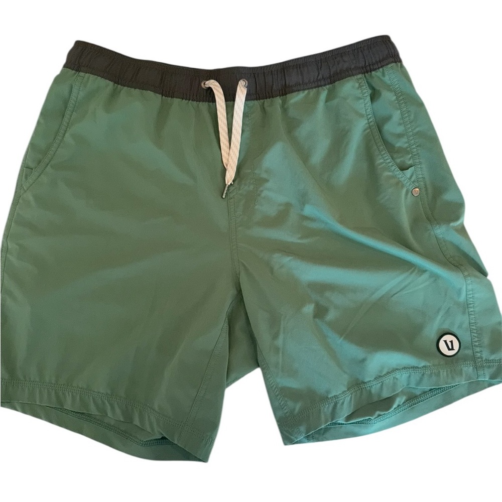 Sold *****Kore Men’s GreenTrunks with Black Waistband large 7” inseam